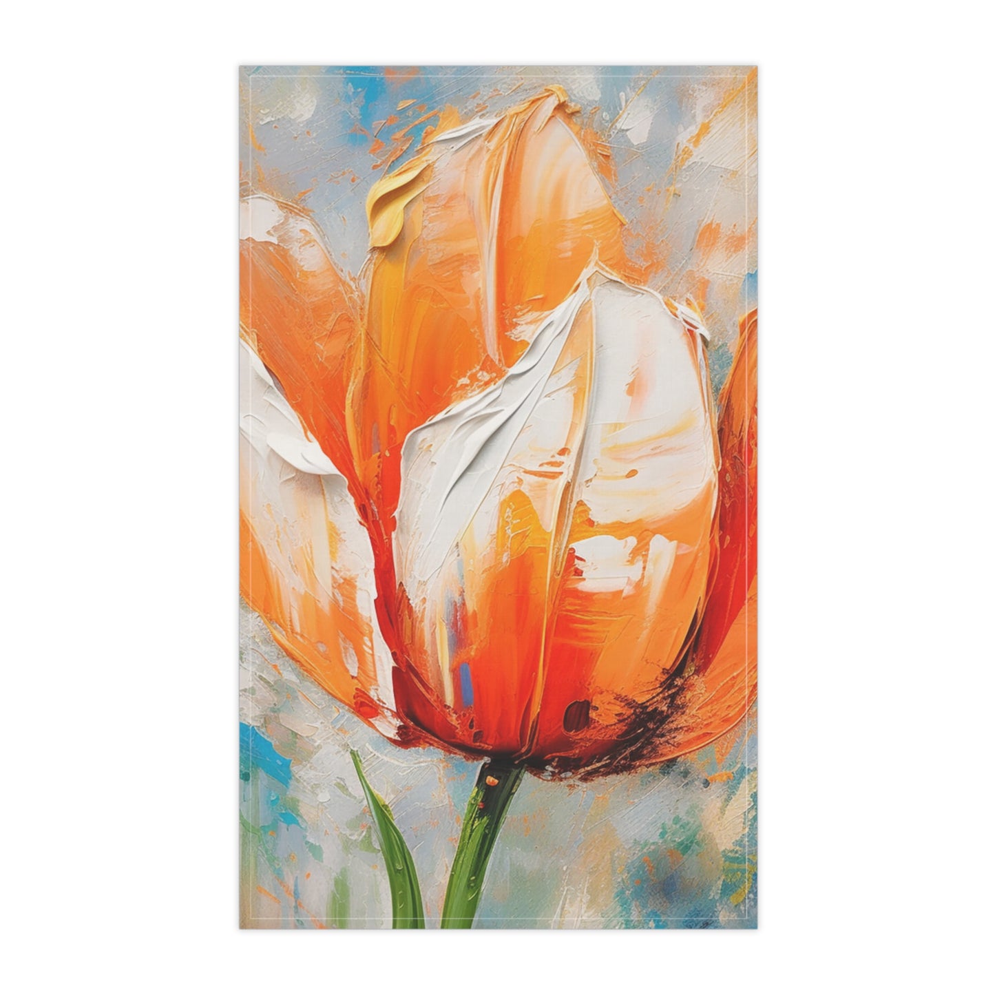 Kitchen Towel with Vibrant Orange Tulip: Embrace the Beauty of Nature