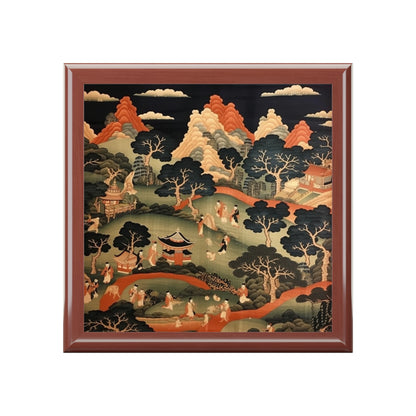 Tapestry Treasures: Japanese-inspired Jewelry Box for Art Lovers