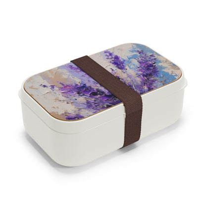 Vibrant Lavender Art on Bento Box: A Floral Delight for Your Senses