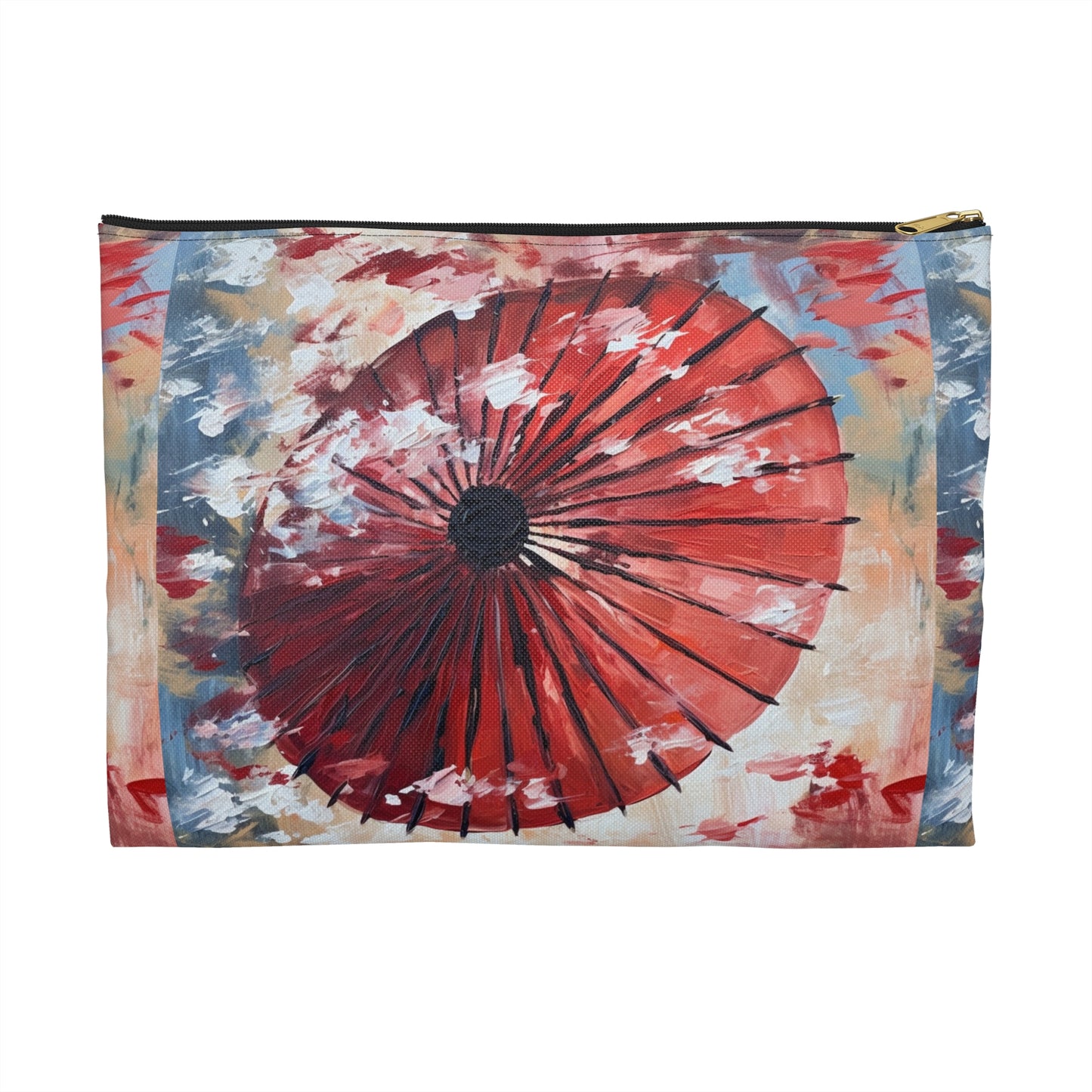 Abstract Japanese Umbrella Art Accessory Pouch: Where Art and Practicality Meet