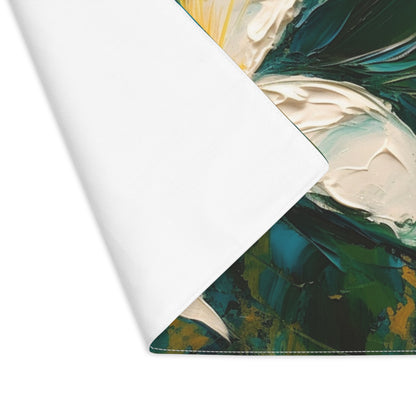 Floral Symphony: Placemat featuring an Abstract Oil Painting of Jasmine