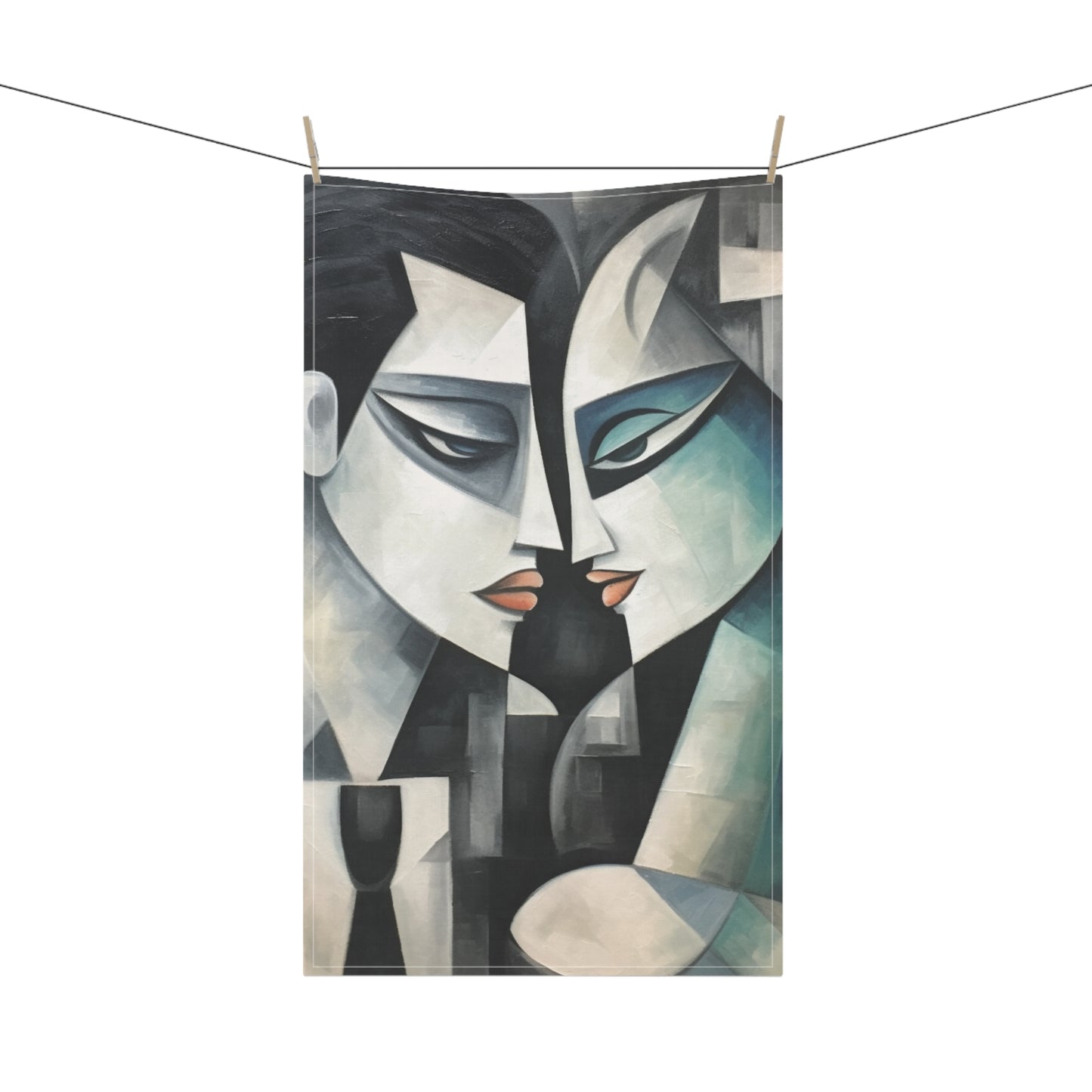 Kitchen Towel with Cubist Art: Artistic Finesse and Abstract Flair