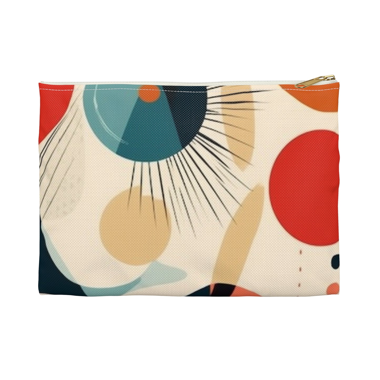 Abstract Elegance: Midcentury Modern Accessory Pouch with Modern Abstract Art and Vintage Fashion