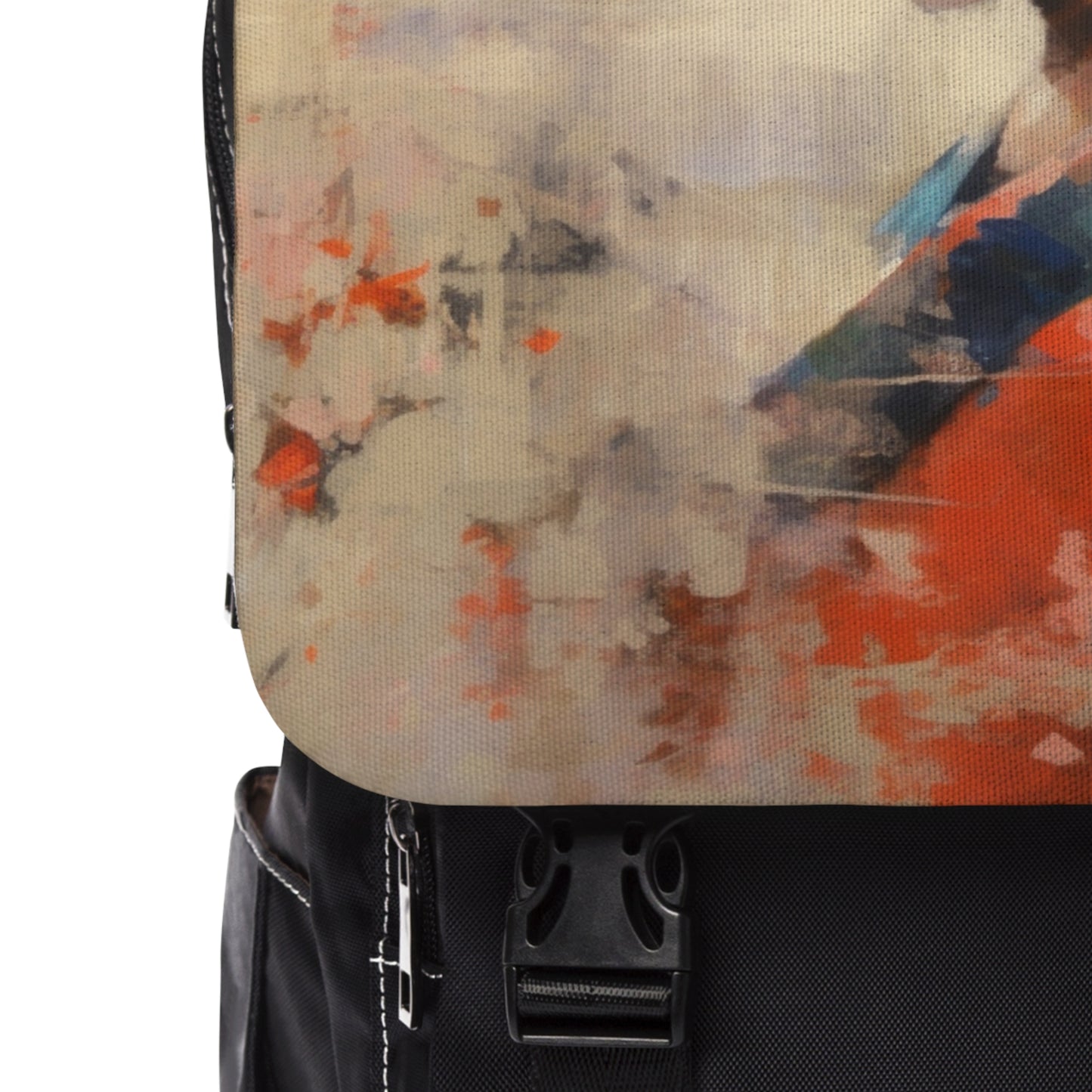 Japanese-Inspired Abstract Oil Painting Unisex Casual Shoulder Backpack:Celebrating Geisha Beauty