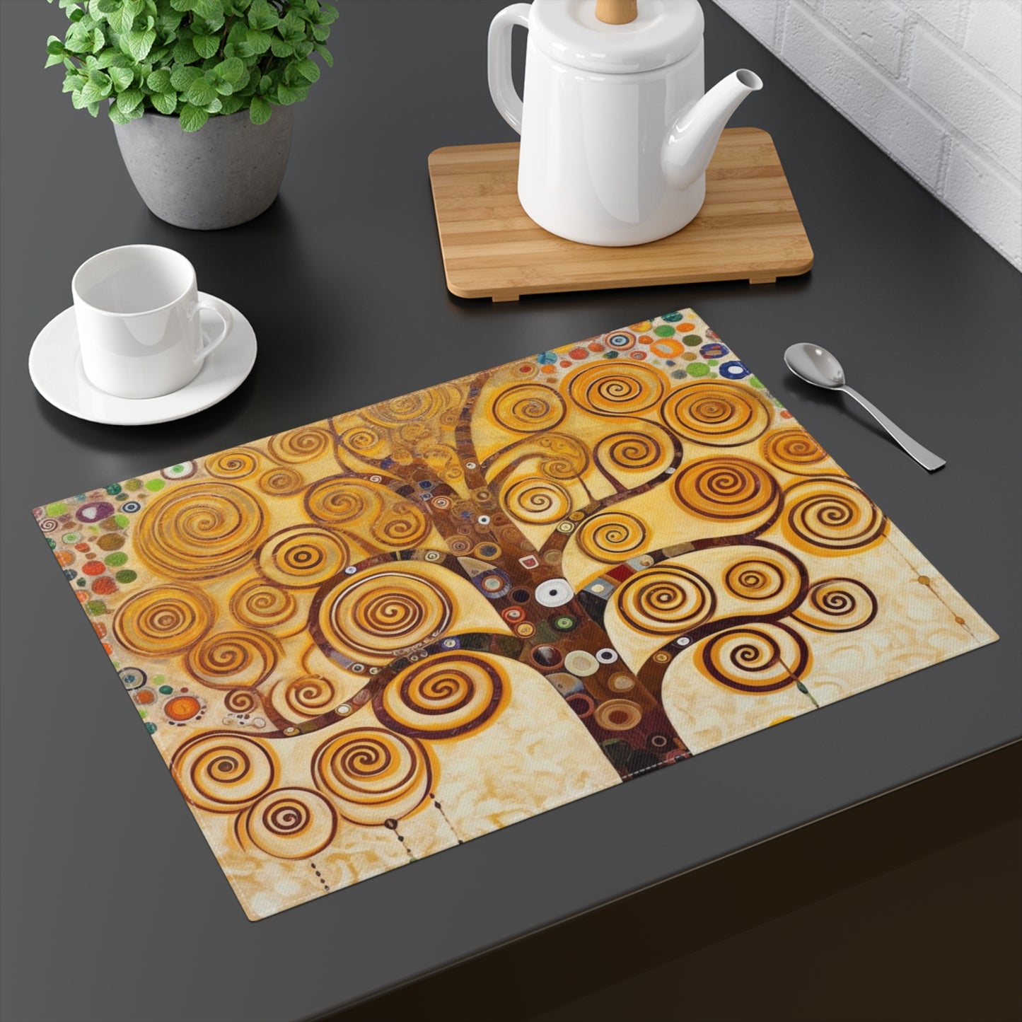 Captivating Artistry: The Tree of Life Placemat, Inspired by Gustav Klimt's Timeless Masterpiece