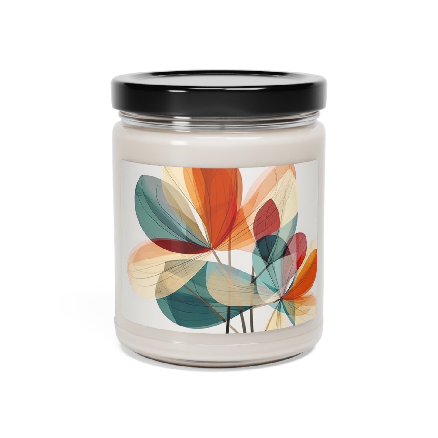 Floral Blossom: Atomic Age Scented Soy Candle with Midcentury Modern Design and Flower Drawings