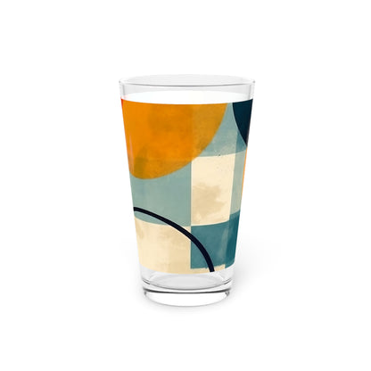 Geometric Vintage Glam: Midcentury Modern Pint Glass with 1950s Fashion Influence