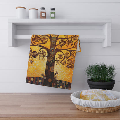 The Tree of Life Kitchen Towel: A Modern Art Tribute to Gustav Klimt