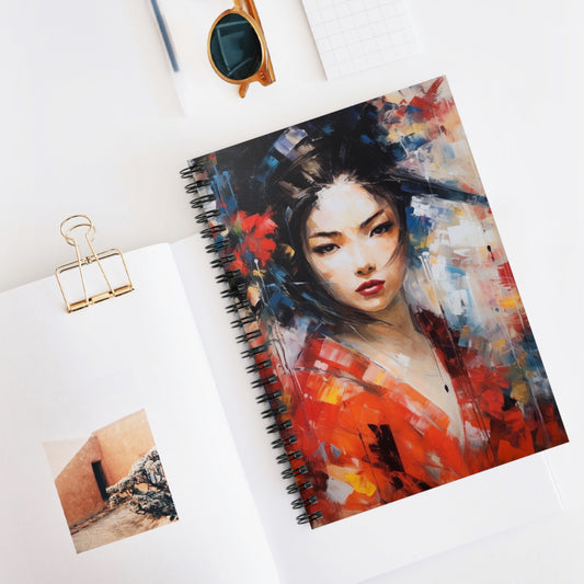 Abstract Geisha Art Spiral Notebook