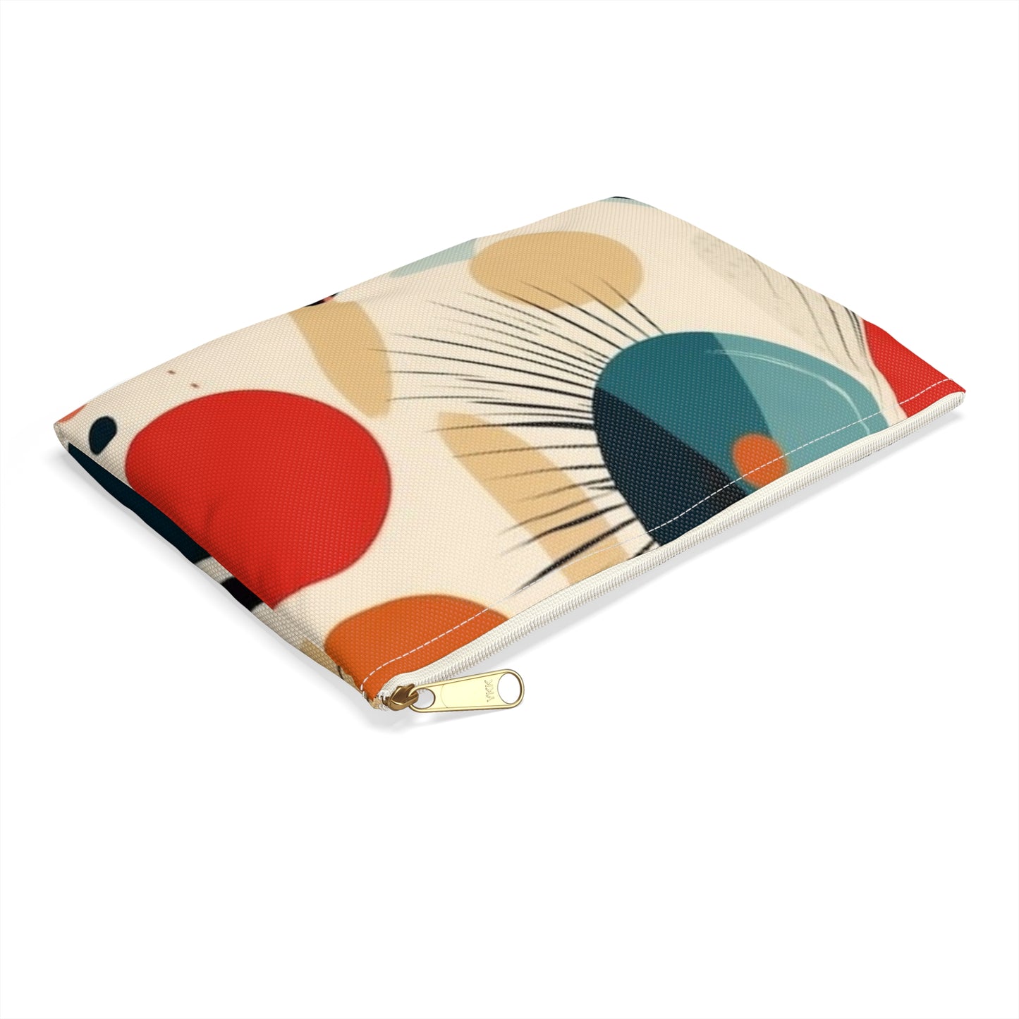 Abstract Elegance: Midcentury Modern Accessory Pouch with Modern Abstract Art and Vintage Fashion