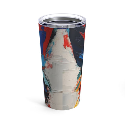 Abstract Tumbler for Art Lovers: Butterfly-Inspired Delight