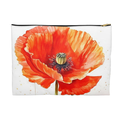 Watercolor Poppy Garden Accessory Pouch: Unleash the Beauty of Nature