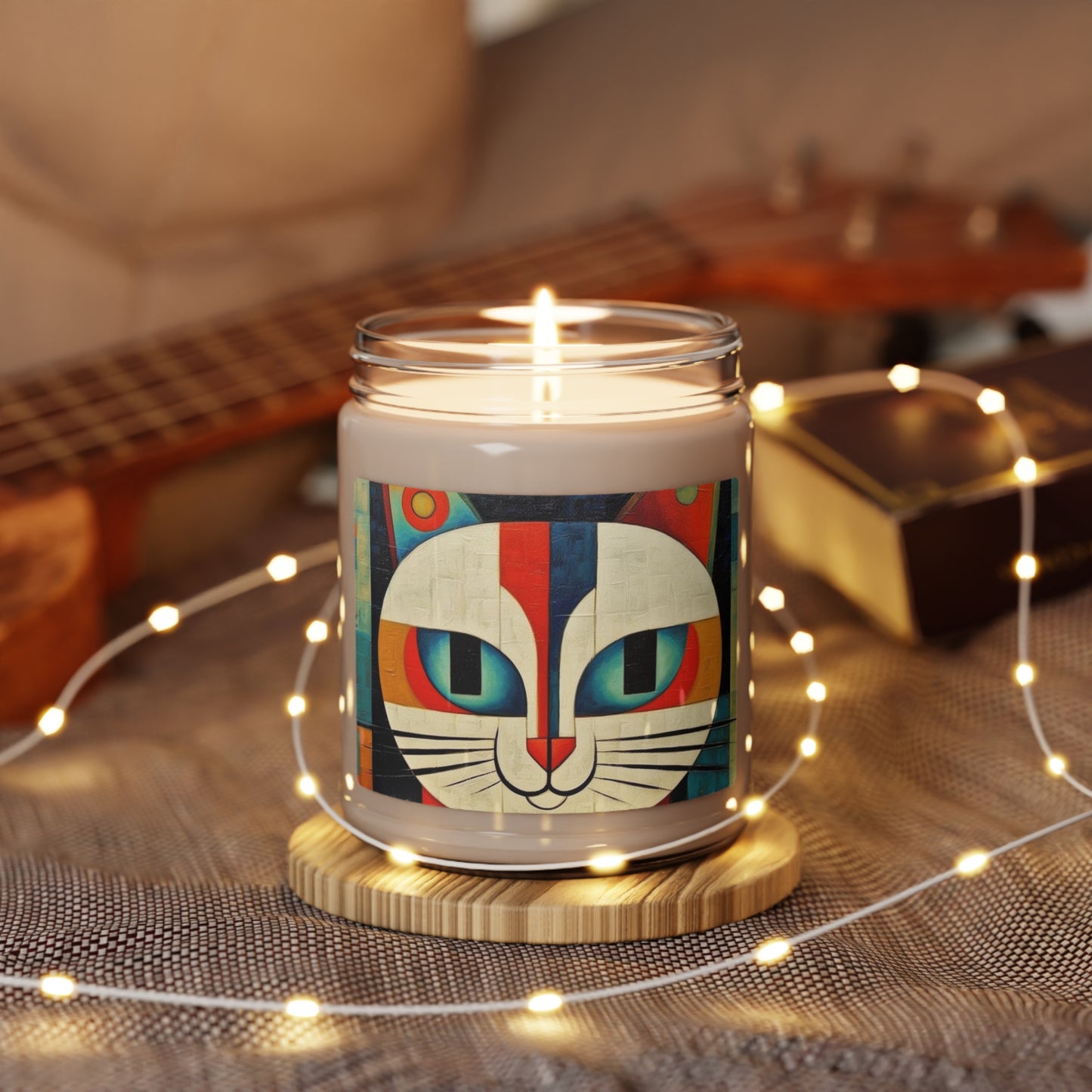 Artistic Vintage Vibes: Picasso-Inspired Midcentury Modern Scented Soy Candle for Retro Fashion