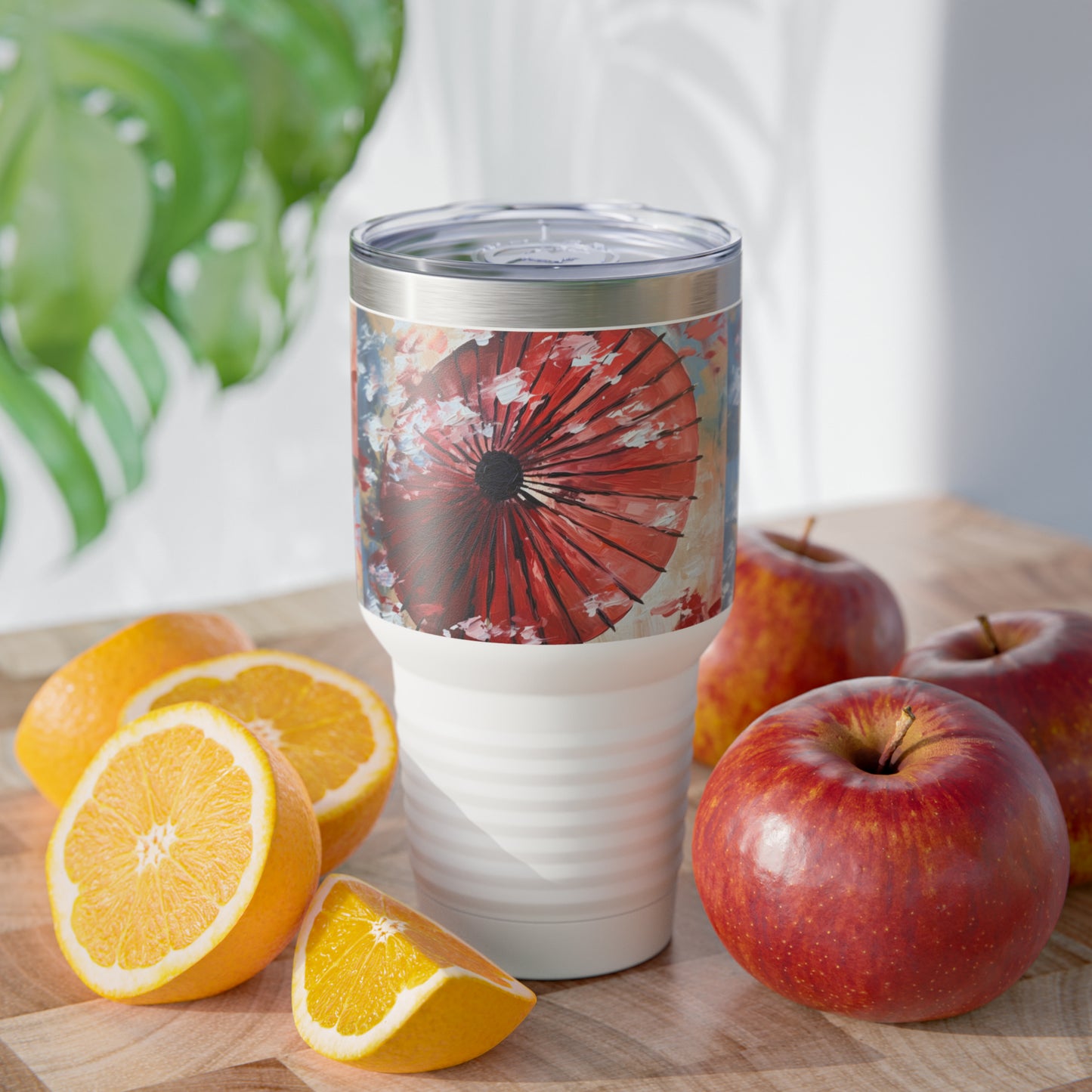 Abstract Japanese Umbrella Ringneck Tumbler: Unveiling the Beauty of Art and Culture