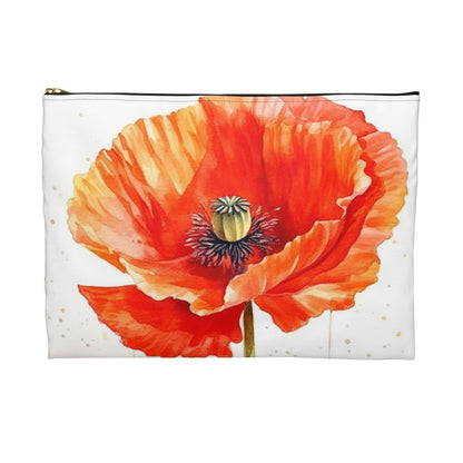 Watercolor Poppy Garden Accessory Pouch: Unleash the Beauty of Nature