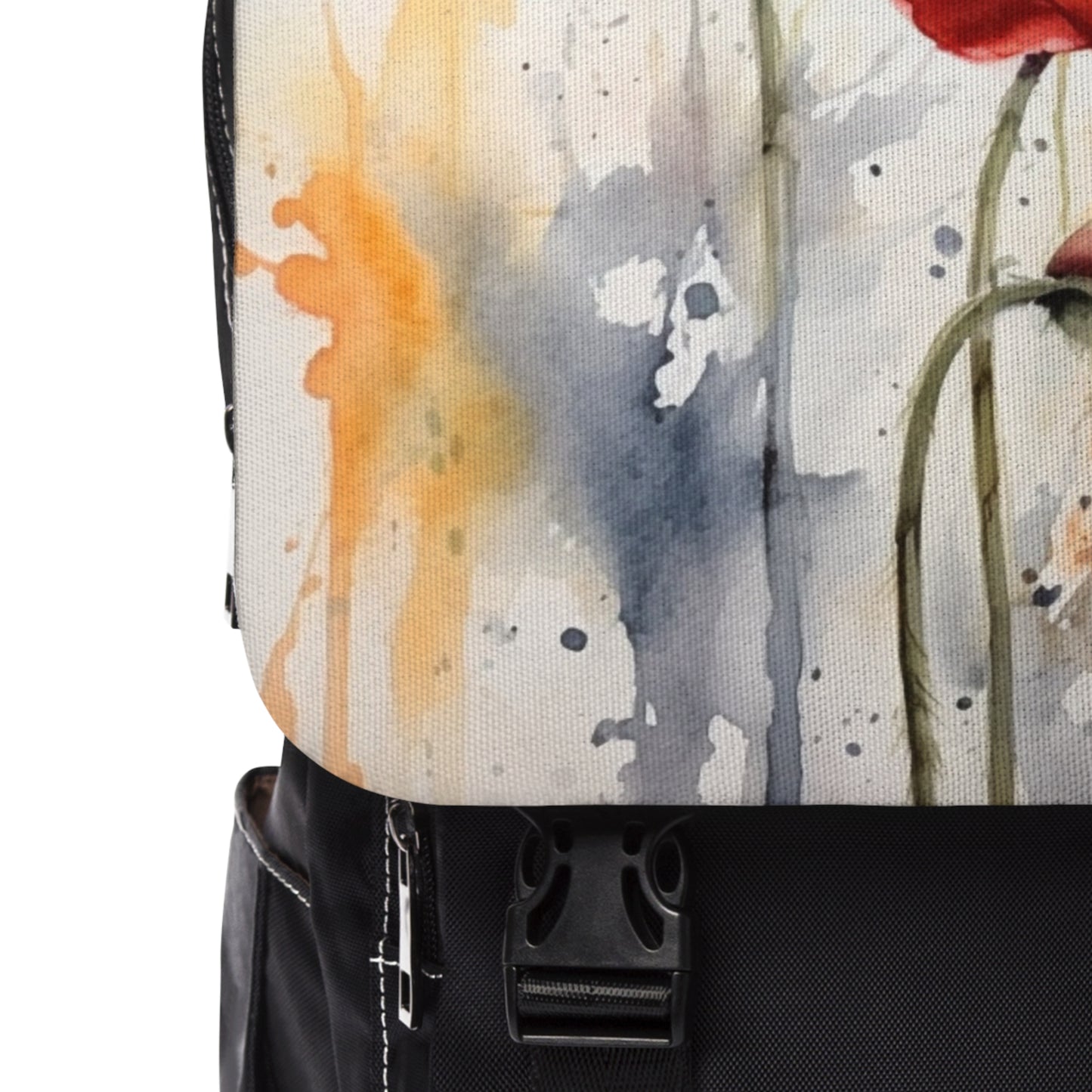 Whimsical Poppy Flower Watercolor Unisex Casual Shoulder Backpack: An Artistic Delight