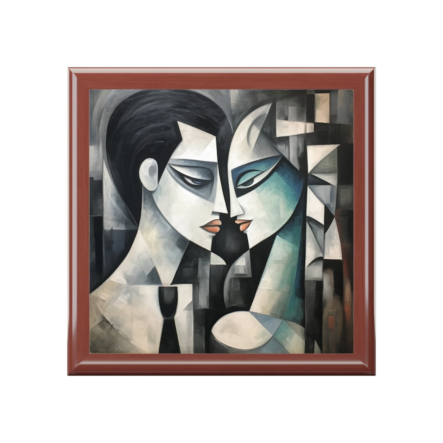 Jewelry Box with Cubist Art: Sip with Artistic Finesse and Abstract Flair