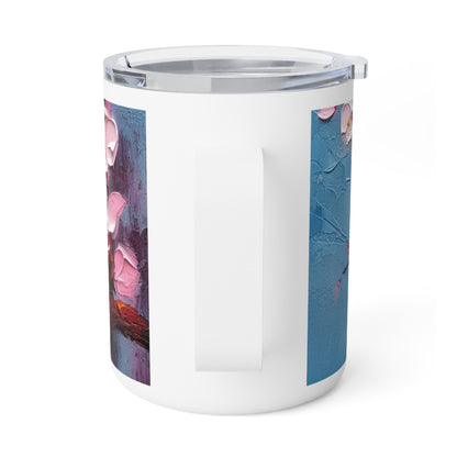 Insulated Coffee Mug with Abstract Cherry Blossom Drawing: Embrace the Serenity