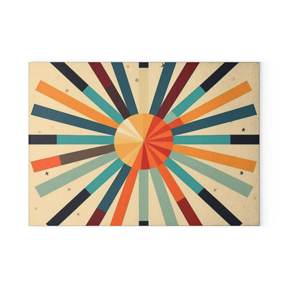 Artistic Abstractions: Starburst Glass Cutting Board for Modern Abstract Art Lovers