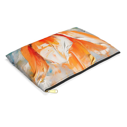 Accessory Pouch with Vibrant Orange Tulip: Embrace the Beauty of Nature