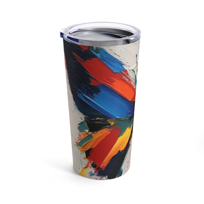 Abstract Tumbler for Art Lovers: Butterfly-Inspired Delight