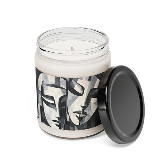 Abstract Oil Paint Scented Soy Candle: Cubist Artistry in a Portable Masterpiece