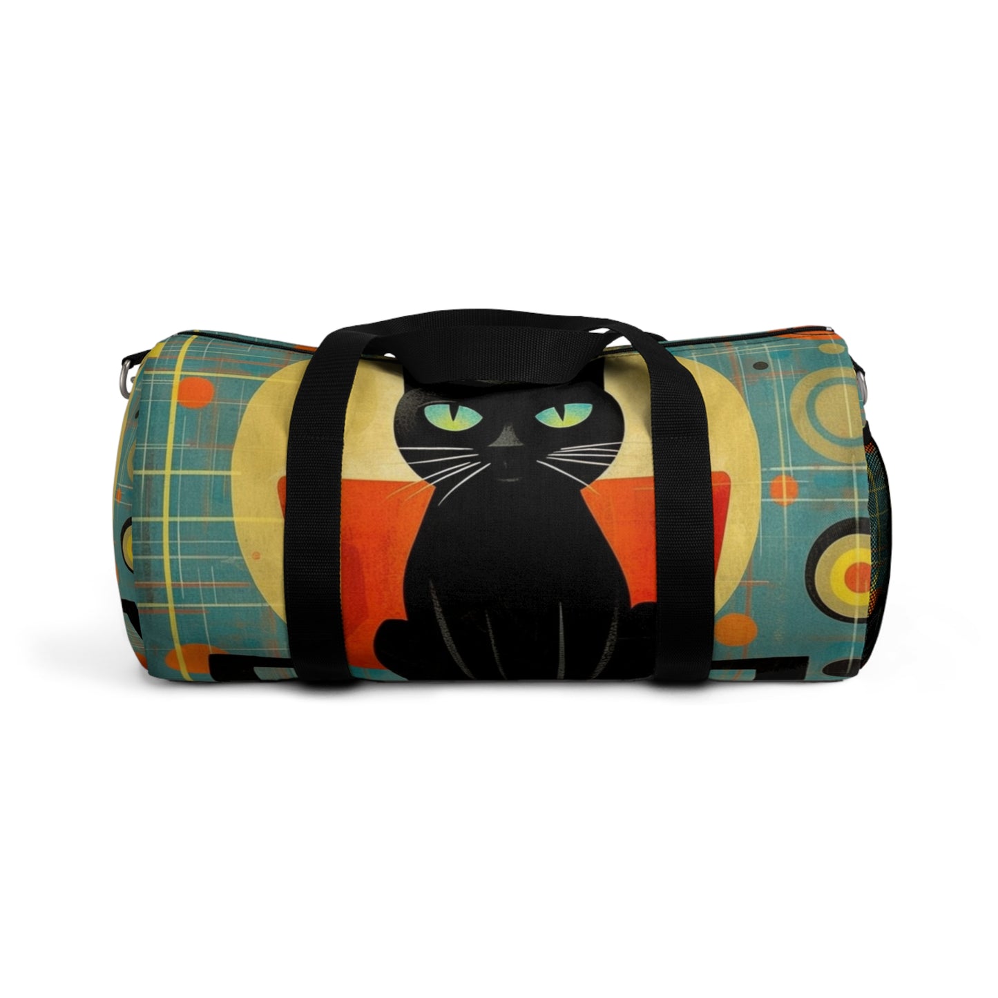 Abstract Cat Expressions: Modern Art-Inspired Midcentury Modern Duffel bag with Timeless Atomic Age Design