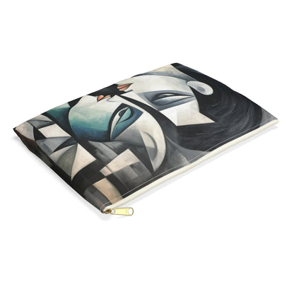 Accessory Pouch with Cubist Art: Finesse and Abstract Flair