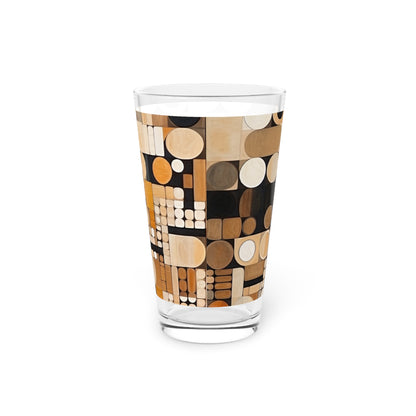 Geometric Simplicity: Earthy Grid Pint Glass