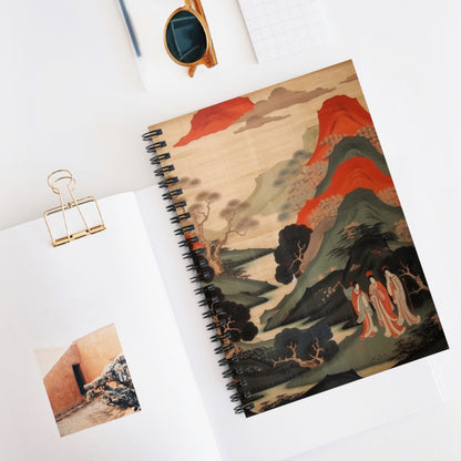 Custom Japanese Tapestry on a Spiral Notebook - Unique Artistic Expression