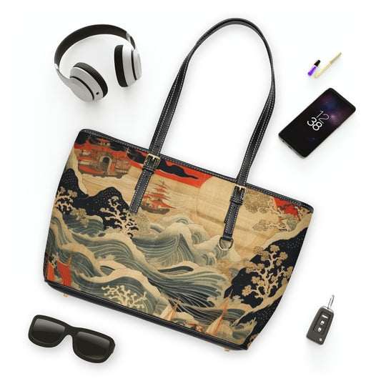 Artistic Fusion - Where Japanese Tapestry Meets the Perfect PU Leather Shoulder Bag