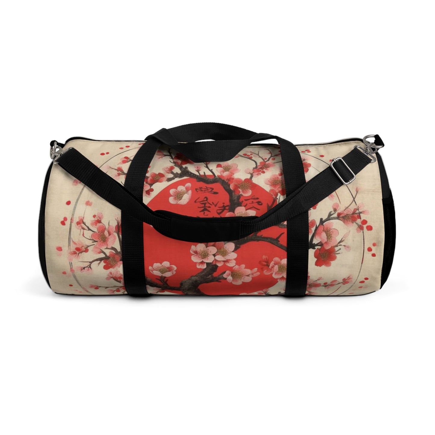 Nature's Brushstrokes: Duffel Bag Featuring Captivating Cherry Blossom Drawings