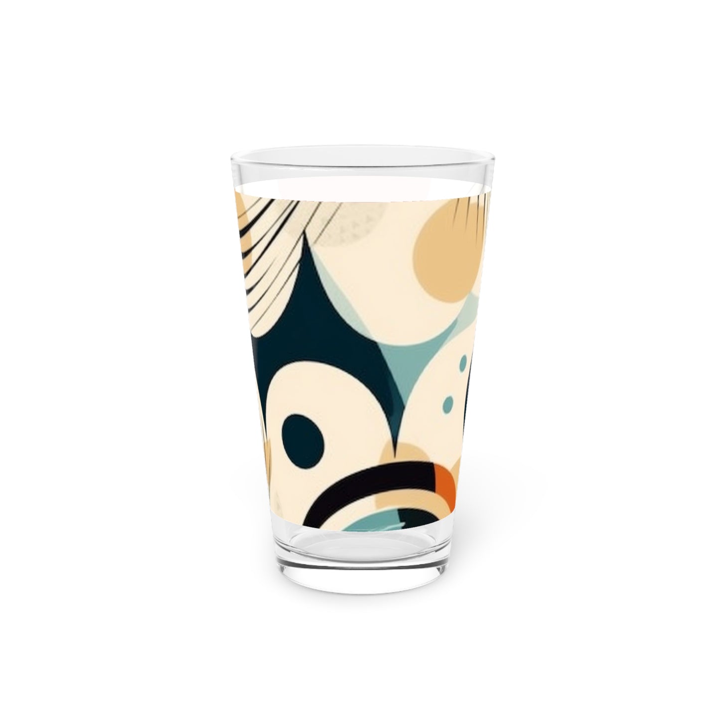 Abstract Elegance: Midcentury Modern Pint Glass