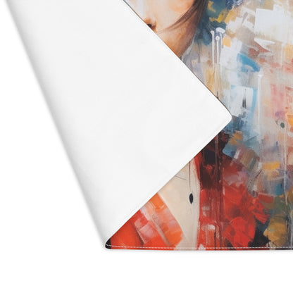 Abstract Geisha Art Placemat: Captivating Brushstrokes in a Japanese Aesthetic