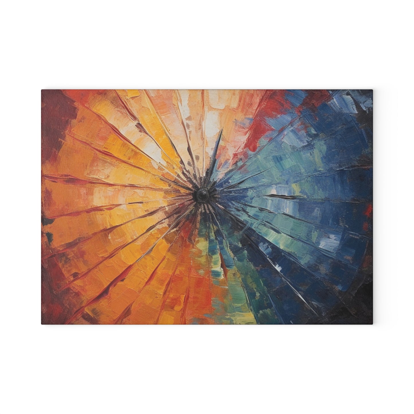 Abstract Art Glass Cutting Board: Japanese Umbrella, A Reflection of Creativity