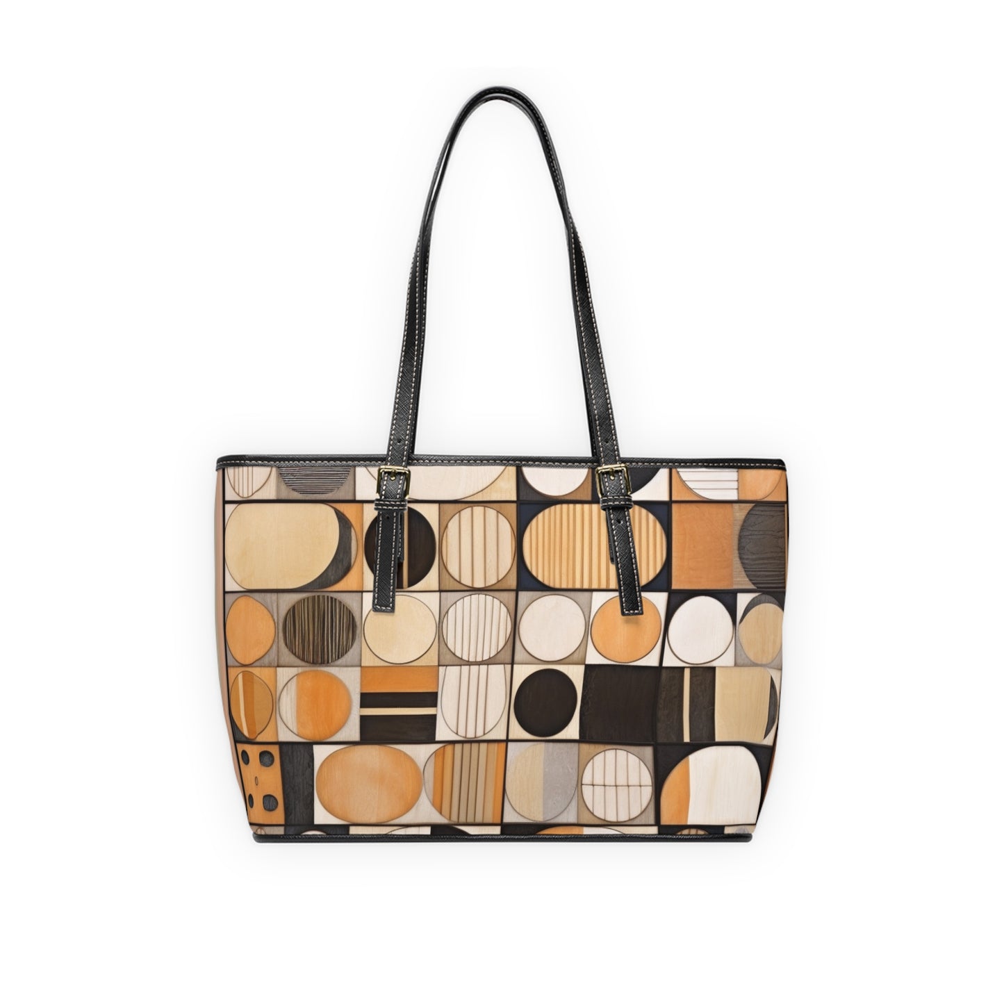Mosaic Harmony: Circular Inspired PU Leather Shoulder Bag