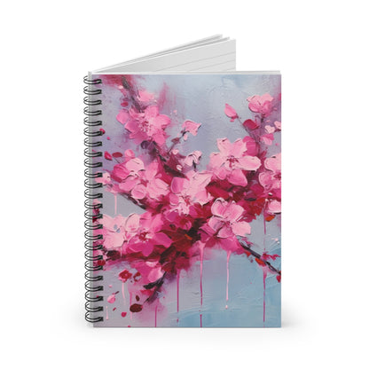 Spiral Notebook with Cherry Blossom Art