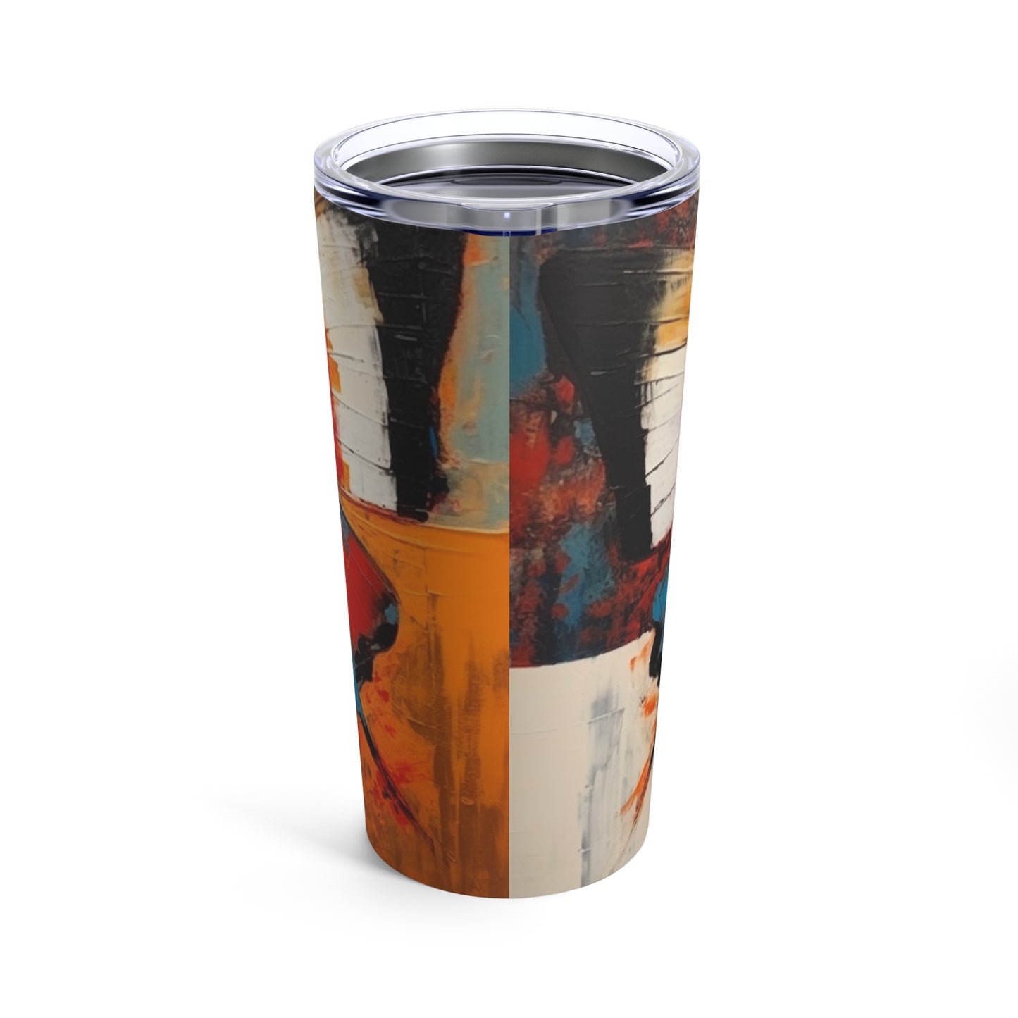 Bauhaus-Inspired Butterfly Symphony: Tumbler with Vibrant Colors and Intricate Details