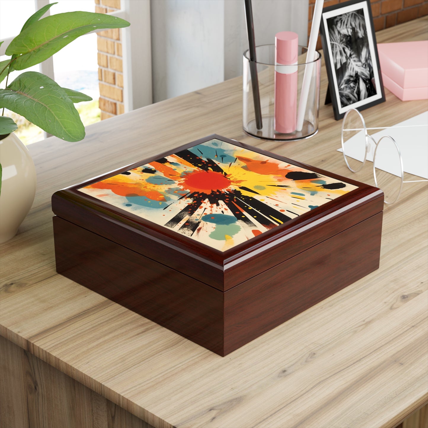 Cosmic Fusion Abstract Jewelry Box