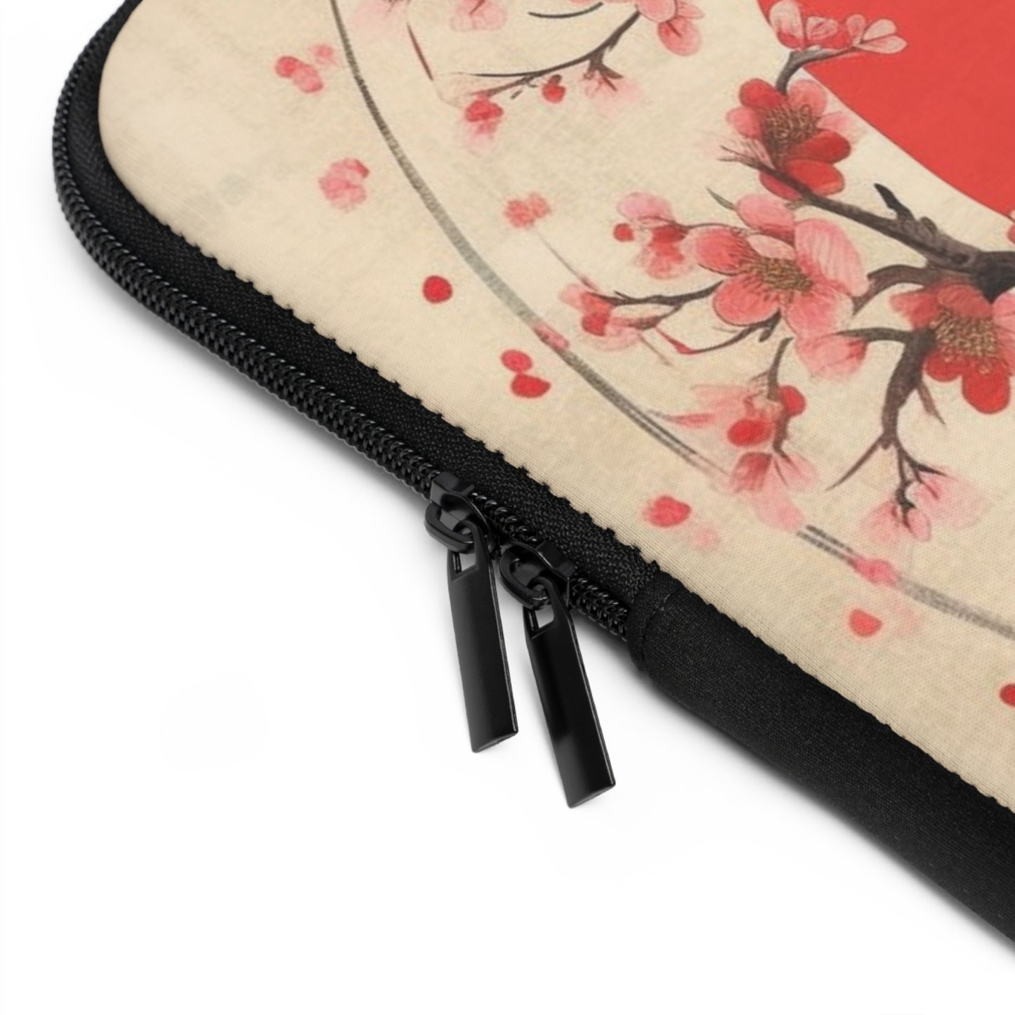 Nature's Brushstrokes: Laptop Sleeve Featuring Captivating Cherry Blossom Drawings