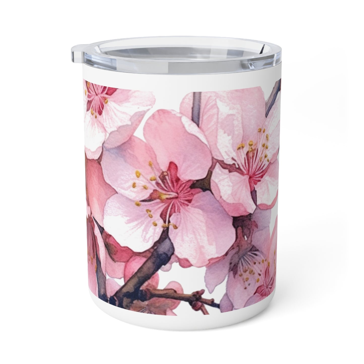 Whimsical Delight: Watercolor Cherry Blossom Tree Insulated Coffee Mug