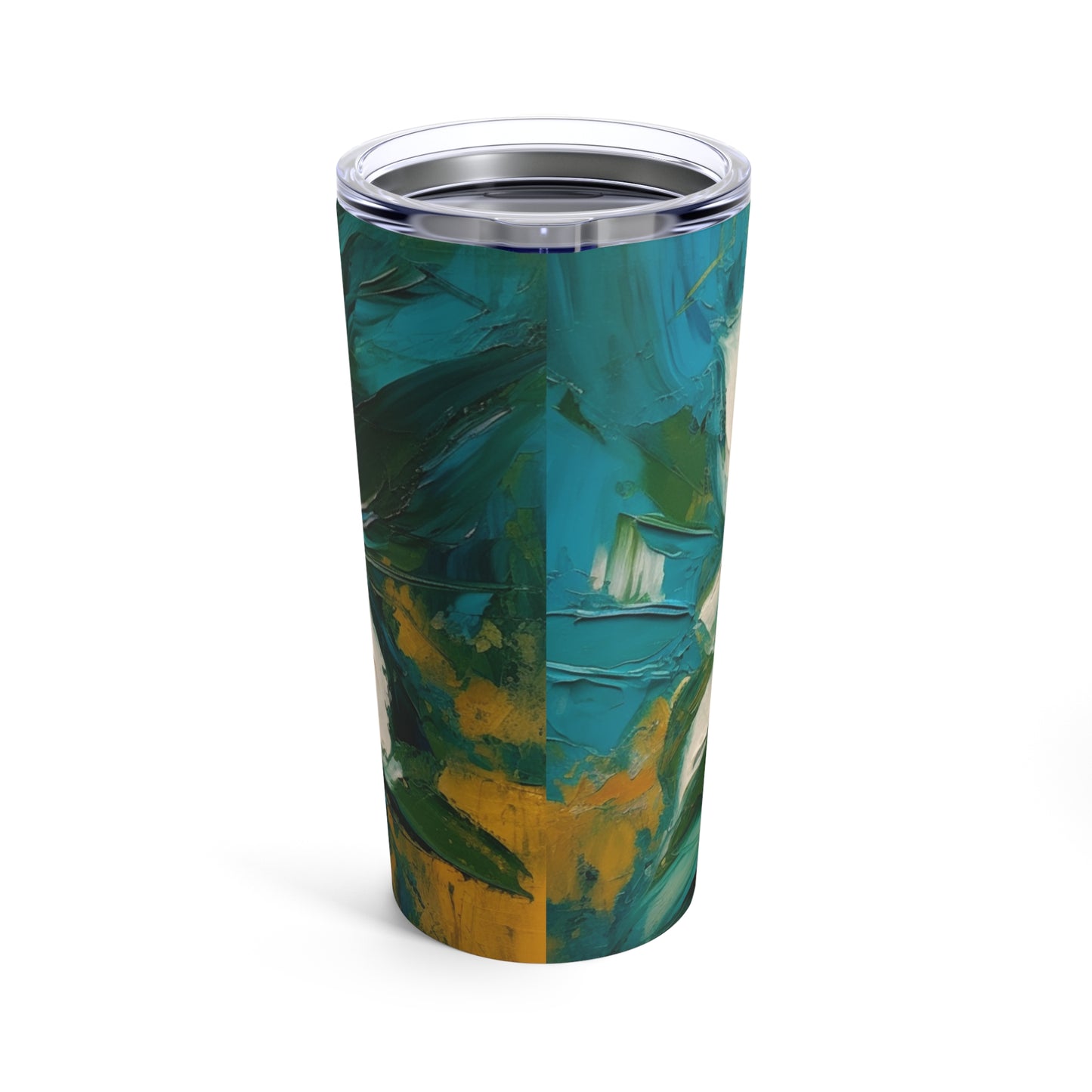 Floral Symphony: Tumbler featuring an Abstract Oil Painting of Jasmine