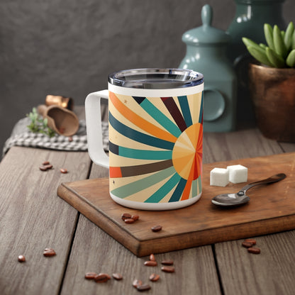 Midcentury Starburst: Insulated Coffee Mug for Modern Design Enthusiasts