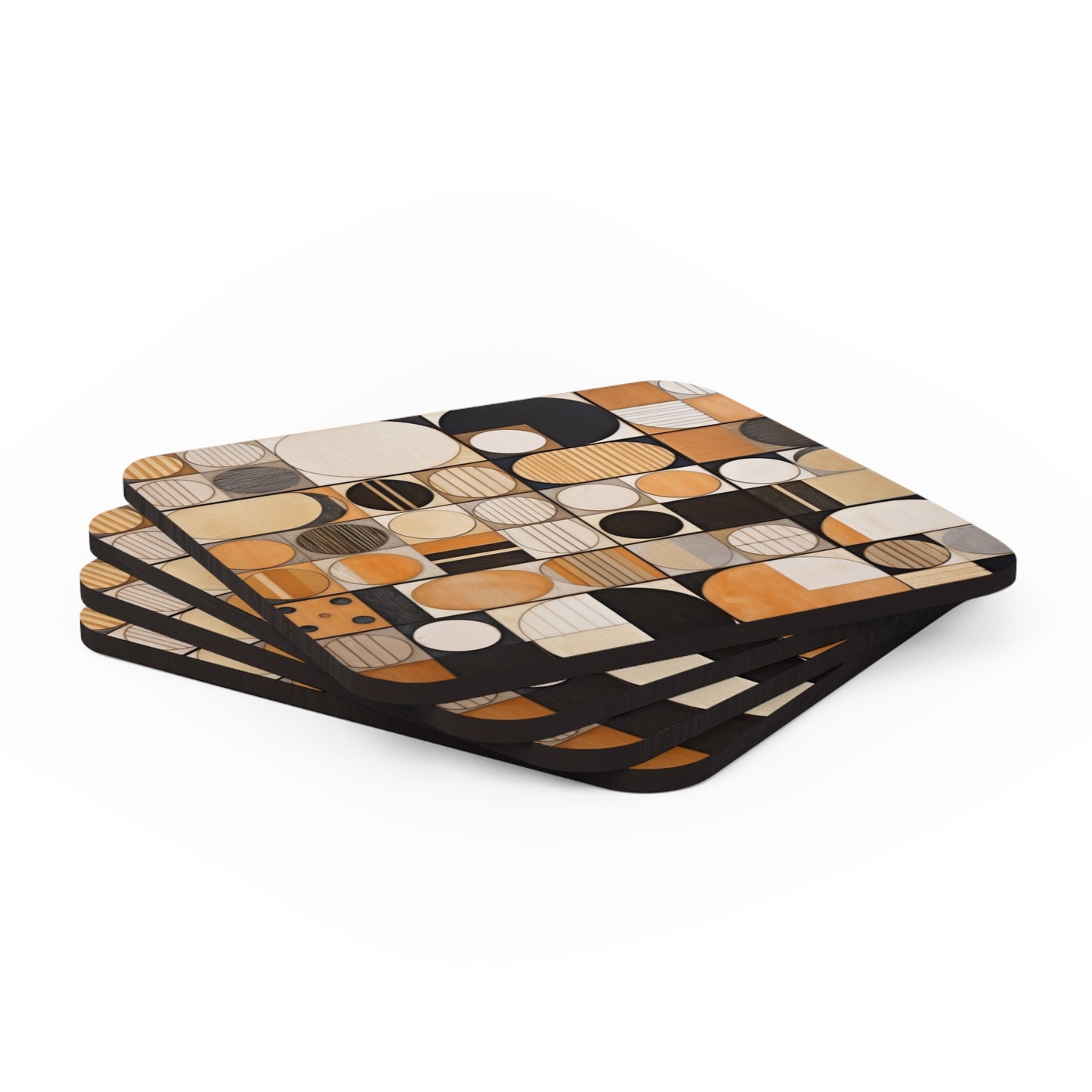 Earthy Circles Corkwood Coaster Set