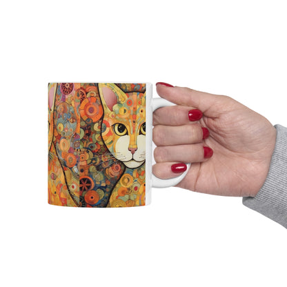 Elegant Art Nouveau: Ceramic Mug Inspired by Gustav Klimt