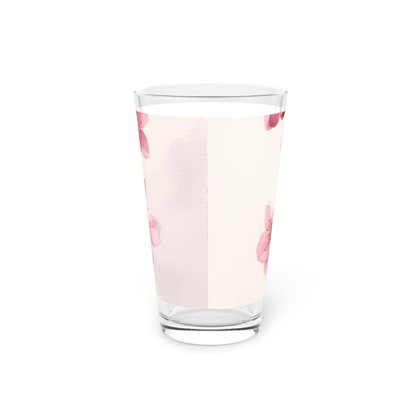 Artistic Flourish: Floral Watercolor Cherry Blossom Pint Glass