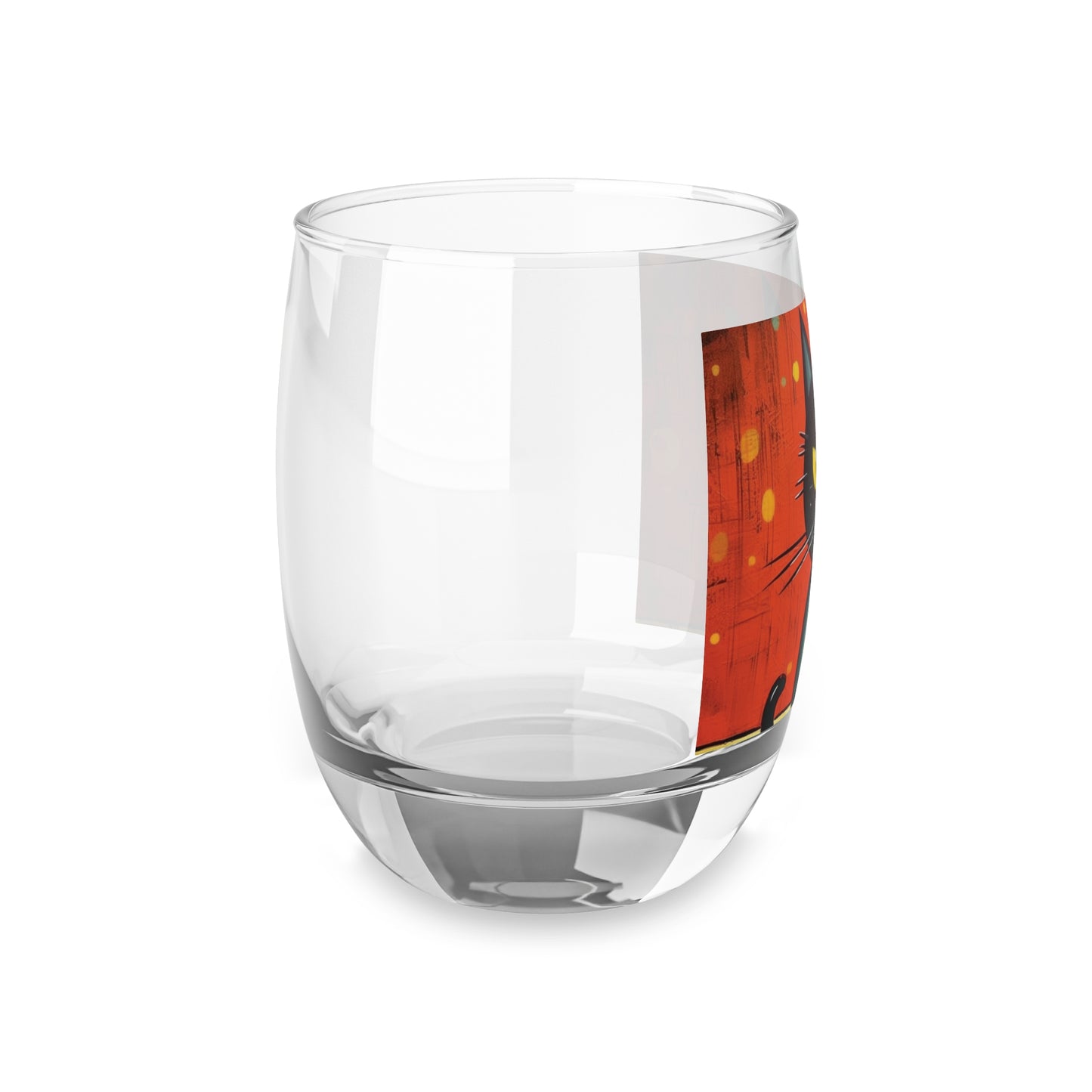 Fashionably Retro Feline: Midcentury Modern Whiskey Glass with a Vintage Cat-Inspired Flair