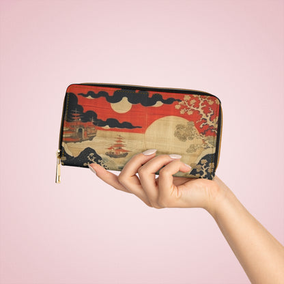 Artistic Fusion - Where Japanese Tapestry Meets the Perfect Zipper Wallet