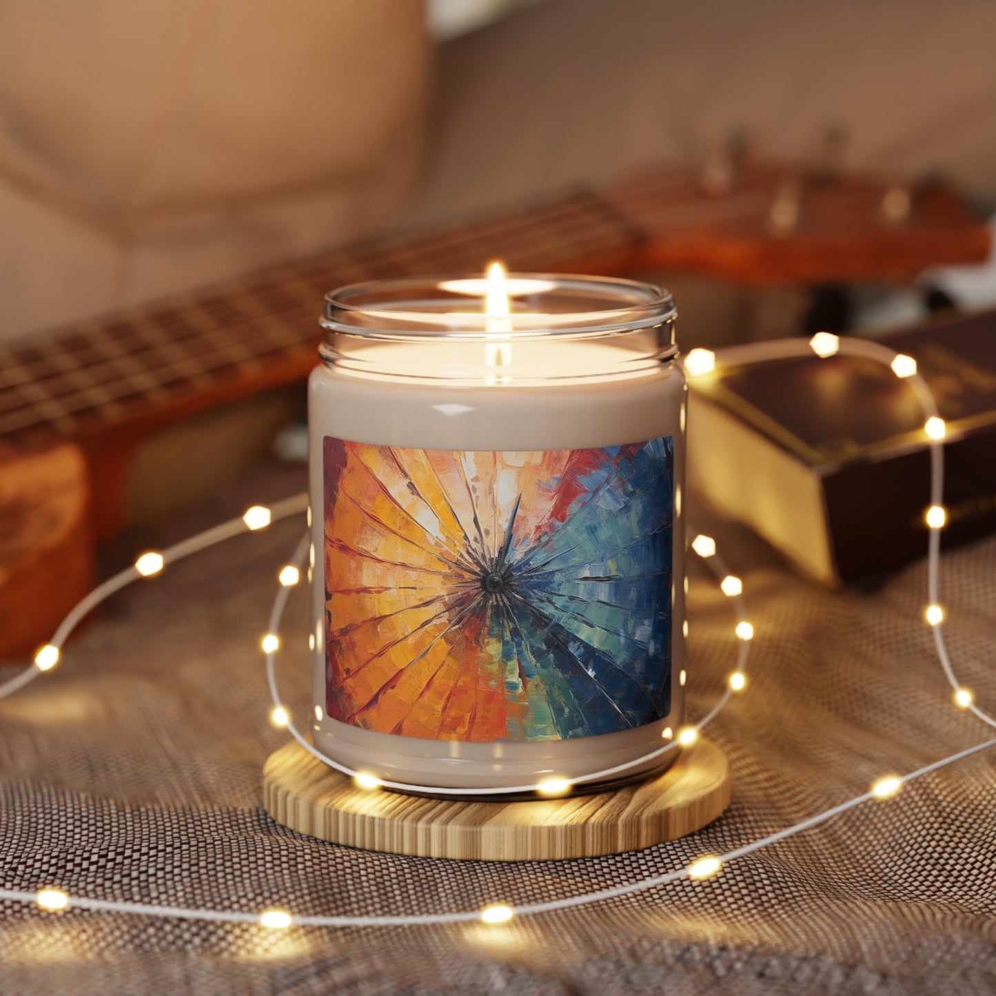 Abstract Art Scented Soy Candle: Japanese Umbrella, A Reflection of Creativity