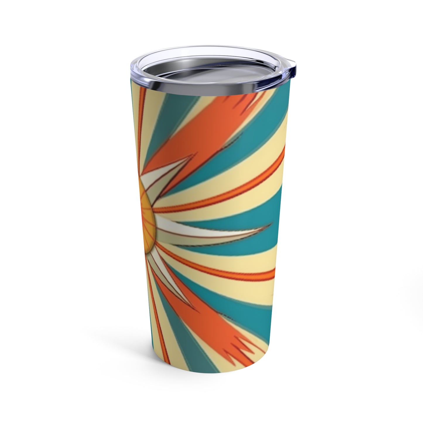 Midcentury Modern Chic: Starburst Candy Colored Tumbler with Abstract Art Influences